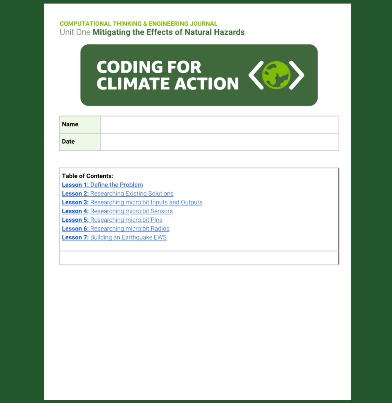 Climate Coding Coding for Climate Action - Amazon Future Engineer UK