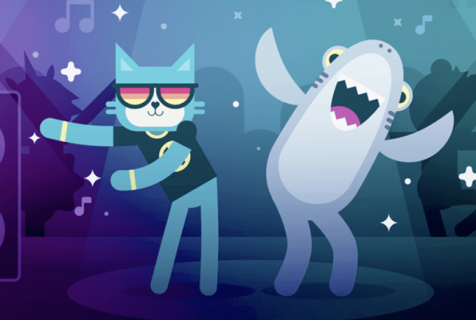 Cat and Shark dancing